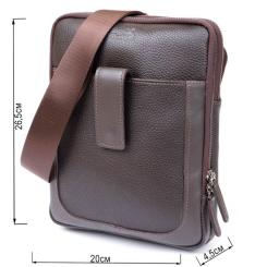 Сумка Shvigel На два отделения кожаная Коричневая Фото 2