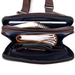 Сумка Shvigel На два отделения кожаная Коричневая Фото 6