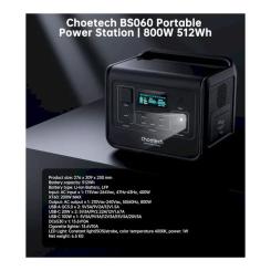 Зарядная станция Choetech BS060-EU-GY, 800W Фото 3