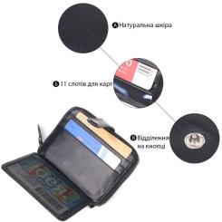 Портмоне Canpellini Из натуральной кожи Черное Фото 3