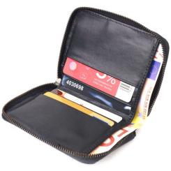 Портмоне Canpellini Из натуральной кожи Черное Фото 7