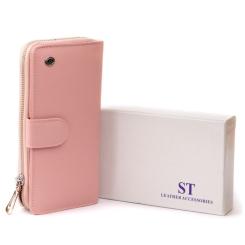 Кошелек ST Leather Из кожи женский Розовый Фото 8