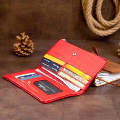 Кошелек ST Leather На кнопке Красный Фото 10