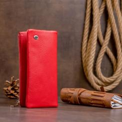Кошелек ST Leather На кнопке Красный Фото 7
