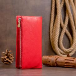 Кошелек ST Leather На кнопке Красный Фото 8