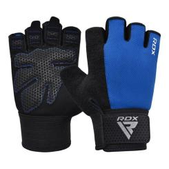 Перчатки для фитнеса RDX W1 Half Blue S Фото