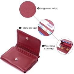 Кошелек ST Leather Из натуральной кожи Бордовый Фото 3