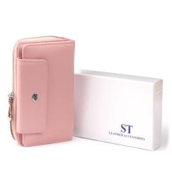 Кошелек ST Leather Из кожи Розовый Фото 8