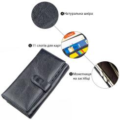 Кошелек ST Leather Серо-синий Фото 3