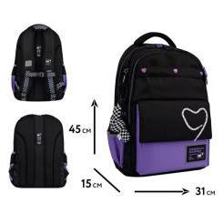 Рюкзак школьный Yes Purple Hearts TS-48 Фото 1