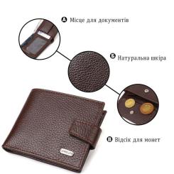 Портмоне Canpellini Из натуральной зернистой кожи Коричневое Фото 3