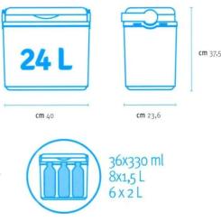 Термобокс Adriatic 24л синій з помаранчевим Фото 3