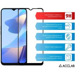 Стекло защитное ACCLAB Full Glue Oppo A16 Black Фото 2