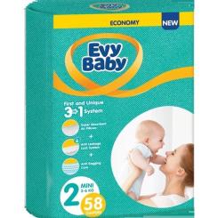 Подгузники Evy Baby Mini Розмір (3-6 кг) 58 шт Фото