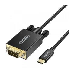 Кабель мультимедийный Choetech USB-C to VGA M 1.8m black Фото 1