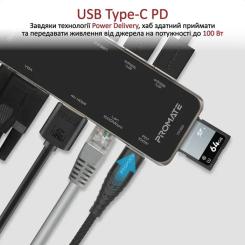 Концентратор Promate USB-C 11-in-1 Promate primehub-pro.grey Фото 3