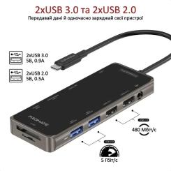 Концентратор Promate USB-C 11-in-1 Promate primehub-pro.grey Фото 5