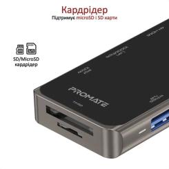 Концентратор Promate USB-C 11-in-1 Promate primehub-pro.grey Фото 7