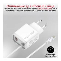 Зарядное устройство Promate 20W PD Lightning + USB QC3.0 Фото 2