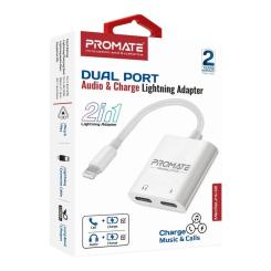 Адаптер Promate Lightning to Lightning 12W + Lightning audio Фото 1