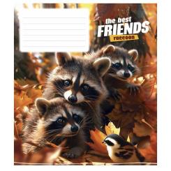 Тетрадь Школярик The best friends 12 аркушів коса лінія Фото 1