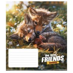 Тетрадь Школярик The best friends 12 аркушів коса лінія Фото 2