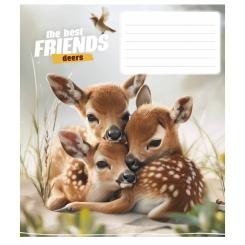 Тетрадь Школярик The best friends 12 аркушів коса лінія Фото 3
