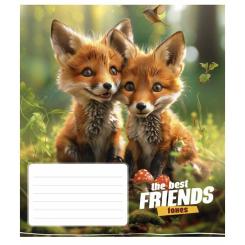 Тетрадь Школярик The best friends 12 аркушів коса лінія Фото 4