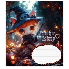 Тетрадь Школярик Gothic cats 12 аркушів лінія Фото 4