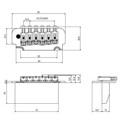 Бридж для гитары Paxphil BS108C Chrome Фото 1