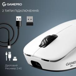 Мышка GamePro Asgard Loki Wireless/USB White Фото 7