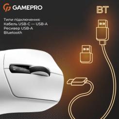Мышка GamePro Genesis Ranker Wireless/Bluetooth/USB White Фото 1