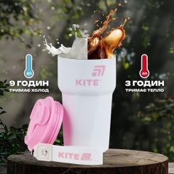 Термокружка Kite 450 мл біло-рожева Фото 6