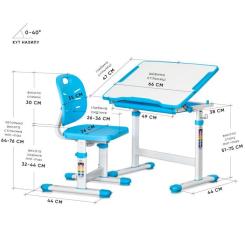 Парта со стулом Evo-kids Ergo Blue Фото 2