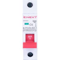 Автоматический выключатель E.NEXT 1-п e.mcb.pro 6А C ( 6кА) Фото 1