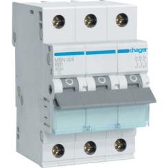 Автоматический выключатель Hager 3-п. B 20A (6kA) 3M (B) Фото