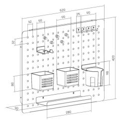 Органайзер для стола OfficePro Настенная доска-органайзер Black Фото 1
