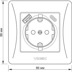 Розетка Videx VF-BNSK1GUC-SS Фото 4