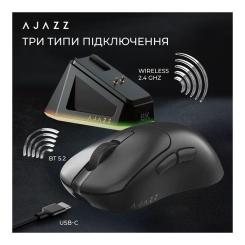 Мышка Ajazz AJ179PRO Wireless/Bluetooth/USB Charging Dock Blac Фото 11