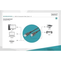 Дата кабель Digitus USB 3.0 AM/BM 1.8m black Фото 3