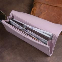 Кошелек ST Leather С карманом для мобильного Кожаный Лиловый Фото 9