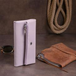 Кошелек ST Leather С карманом для мобильного Кожаный Лиловый Фото 6
