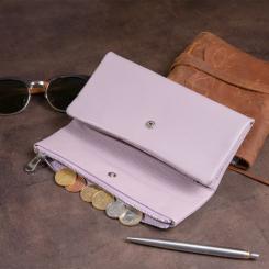 Кошелек ST Leather С карманом для мобильного Кожаный Лиловый Фото 8