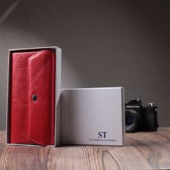 Кошелек ST Leather Из натуральной кожи Красный Фото 11