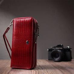 Кошелек ST Leather Из лакированной натуральной кожи Красный Фото 9