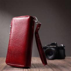 Кошелек ST Leather Из лакированной натуральной кожи Красный Фото 10