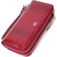 Кошелек ST Leather Из лакированной натуральной кожи Красный Фото