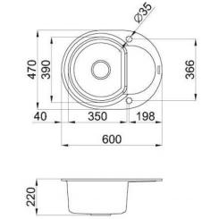 Мойка кухонная Elleci EASY ROUND TITANO 68 Фото 1