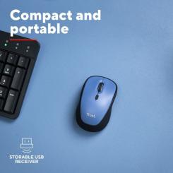 Мышка Trust Yvi+ Silent Wireless Dark Blue Фото 8