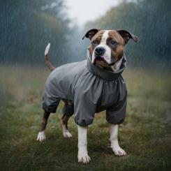 Дождевик для животных WAUDOG Clothes водонепроницаемый S35 серый Фото 3